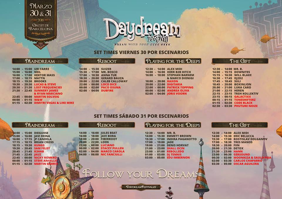 DayDream Festival Barcelona horarios